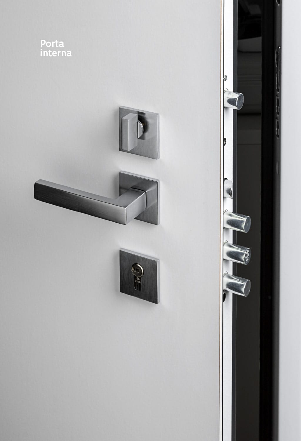 Square LOW components on the internal side of an armored door