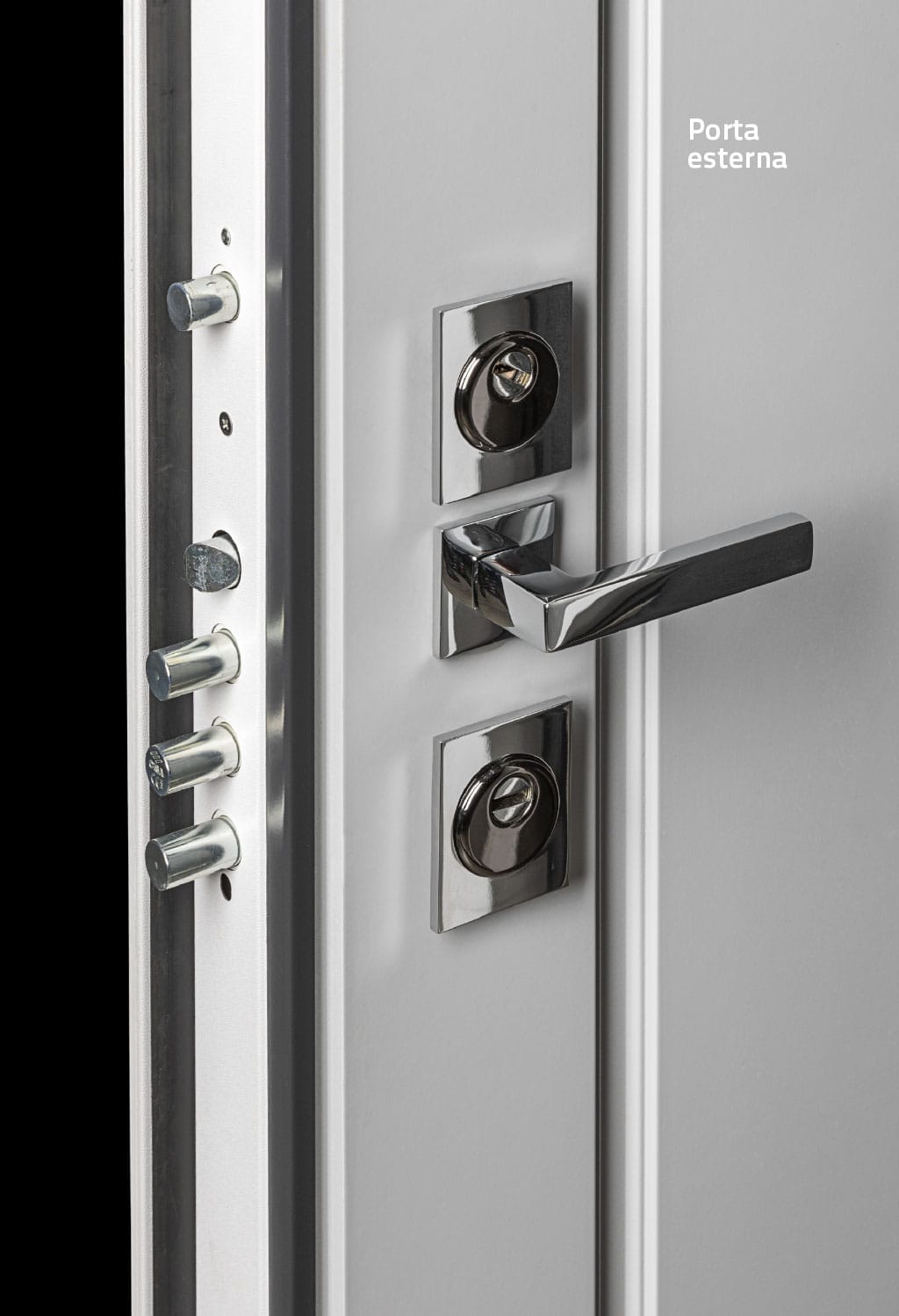 Square LOW components on the external side of an armored door